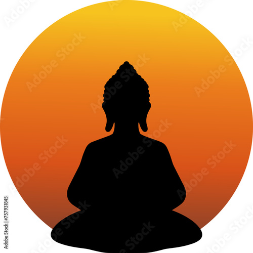 Buddha lotus meditation illustration