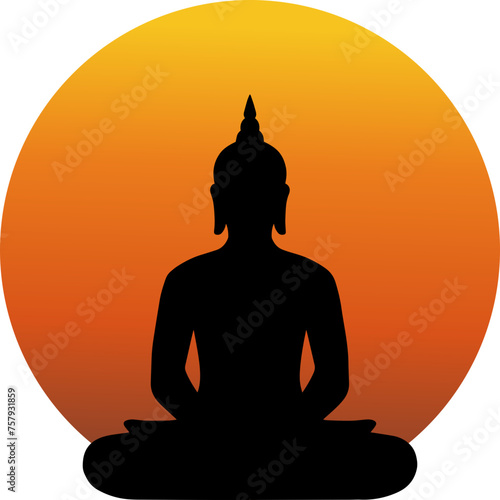 Buddha lotus meditation illustration