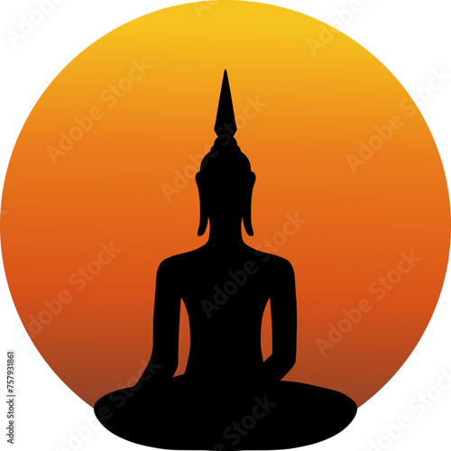 Buddha lotus meditation illustration
