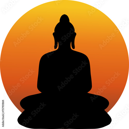 Buddha lotus meditation illustration