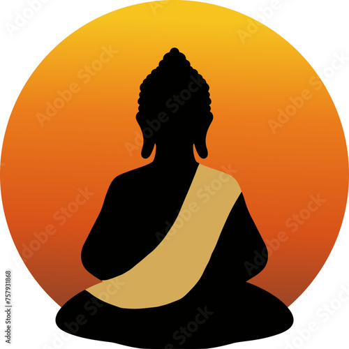 Buddha lotus meditation illustration