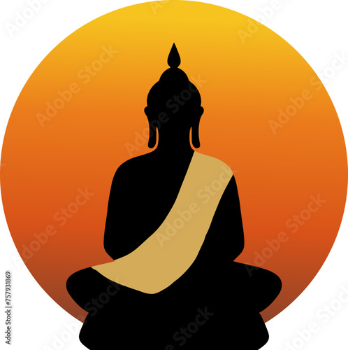 Buddha lotus meditation illustration
