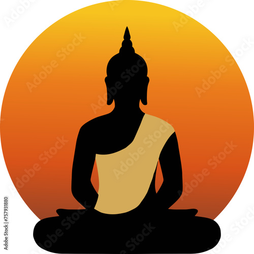 Buddha lotus meditation illustration