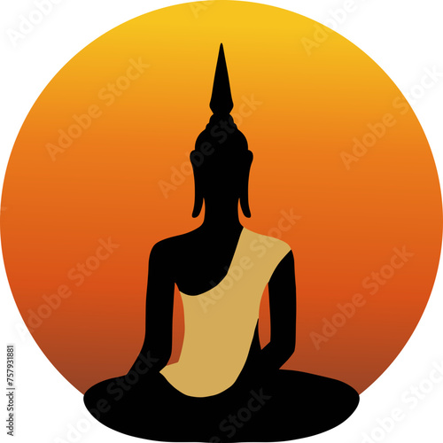Buddha lotus meditation illustration