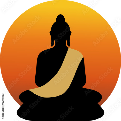 Buddha lotus meditation illustration