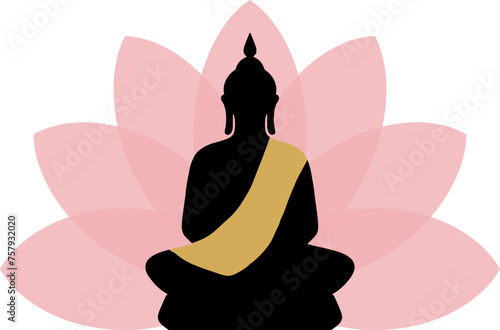 Buddha lotus meditation illustration