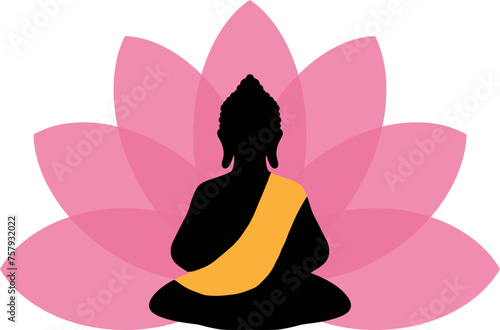 Buddha lotus meditation illustration