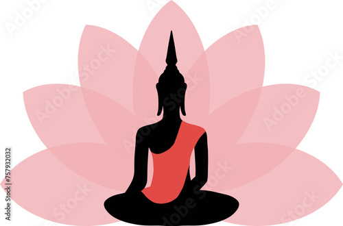 Buddha lotus meditation illustration