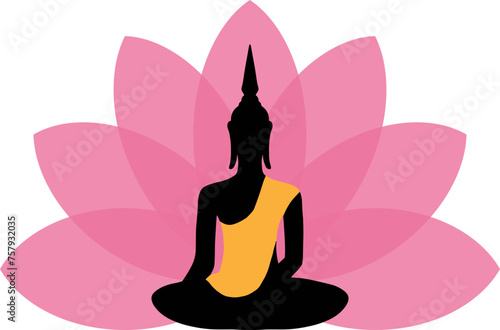Buddha lotus meditation illustration