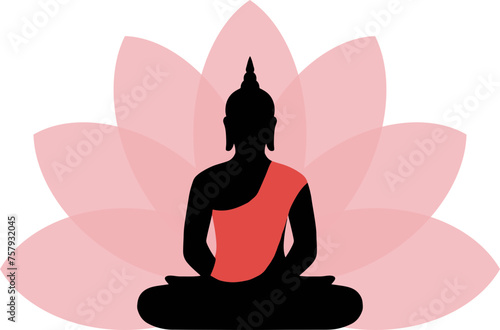 Buddha lotus meditation illustration