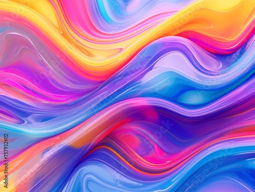 Abstract waves of bright colors blend smoothly for a dynamic and fluid visual effect.