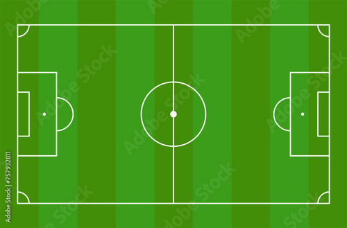 Top view of soccer field or football field. Vector illustration