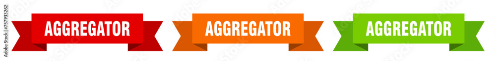 aggregator ribbon. aggregator isolated paper sign. banner aggregator ribbon. aggregator isolated paper sign. banner
