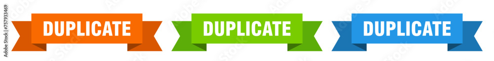 duplicate ribbon. duplicate isolated paper sign. banner duplicate ribbon. duplicate isolated paper sign. banner