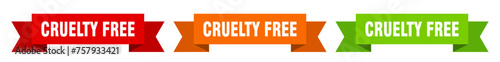 cruelty free ribbon. cruelty free isolated paper sign. banner