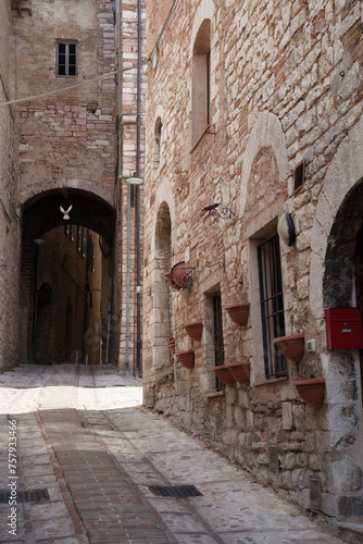 Historic buildings of Spello  Umbria  Italy
