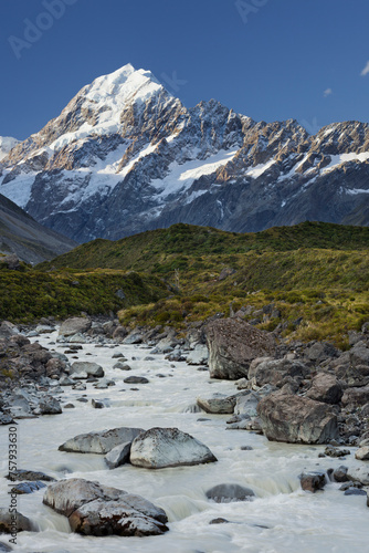 Aoraki, Hooker River, Mount Cook Nationalpark, Canterbury, Südinsel, Neuseeland