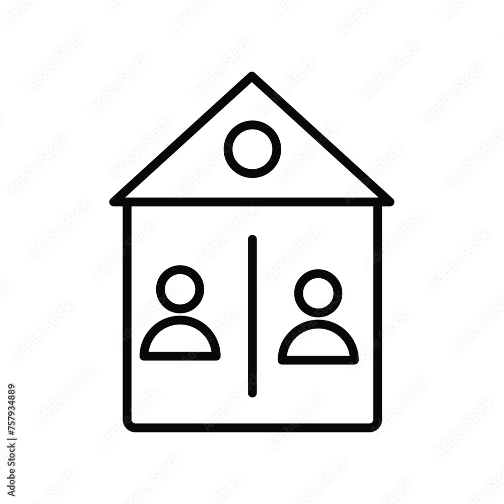 shared housing icon with white background vector stock illustration shared housing icon with white background vector stock illustration
