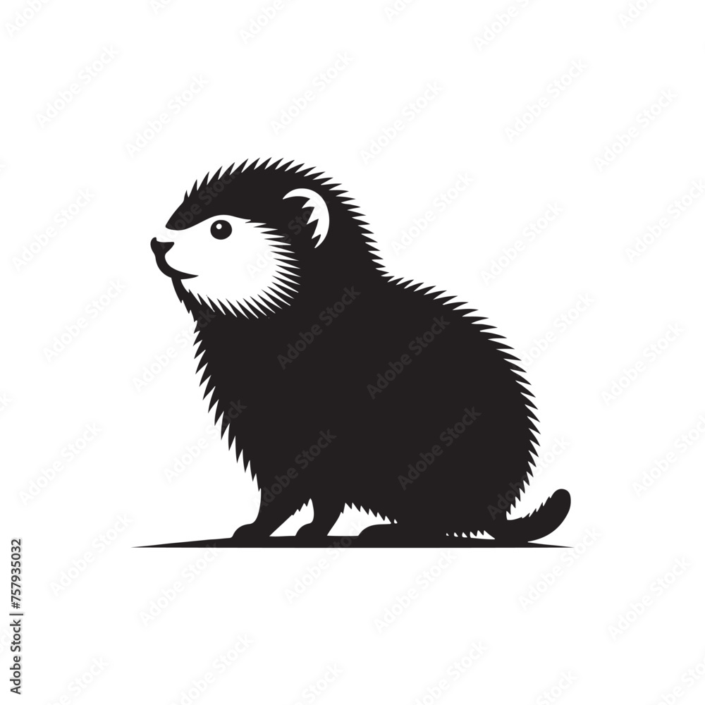 Lemming Vector Silhouette: A Silhouette Celebrating the Endearing Spirit of the Lemming in Vector Form, Lemming black Illustration. Lemming Vector Silhouette: A Silhouette Celebrating the Endearing Spirit of the Lemming in Vector Form, Lemming black Illustration.