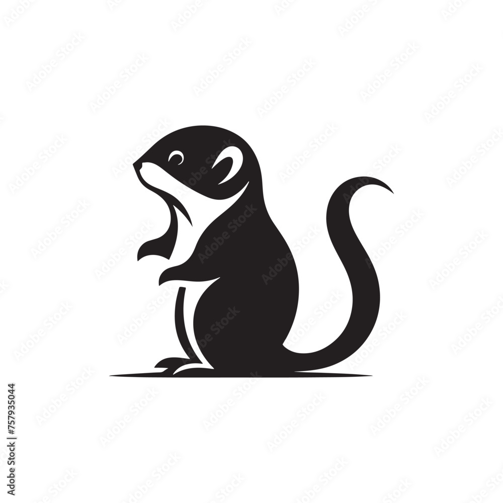 Lemming Vector Silhouette: A Silhouette Celebrating the Endearing Spirit of the Lemming in Vector Form, Lemming black Illustration. Lemming Vector Silhouette: A Silhouette Celebrating the Endearing Spirit of the Lemming in Vector Form, Lemming black Illustration.