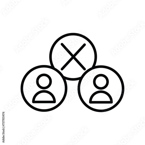 disagree icon with white background vector stock illustration