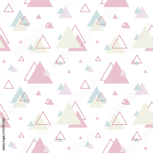 Free Download Abstract nordic triangle seamless pattern design in pastel colors, for decoration interior,print posters, wrapping paper in modern scandinavian style in vector.Texture on changeable white background. - GFXLoad