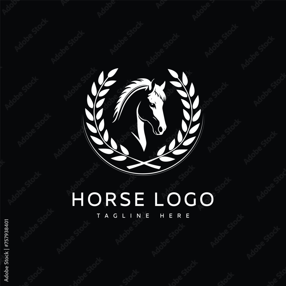 Vector logo horse with black background Vector logo horse with black background