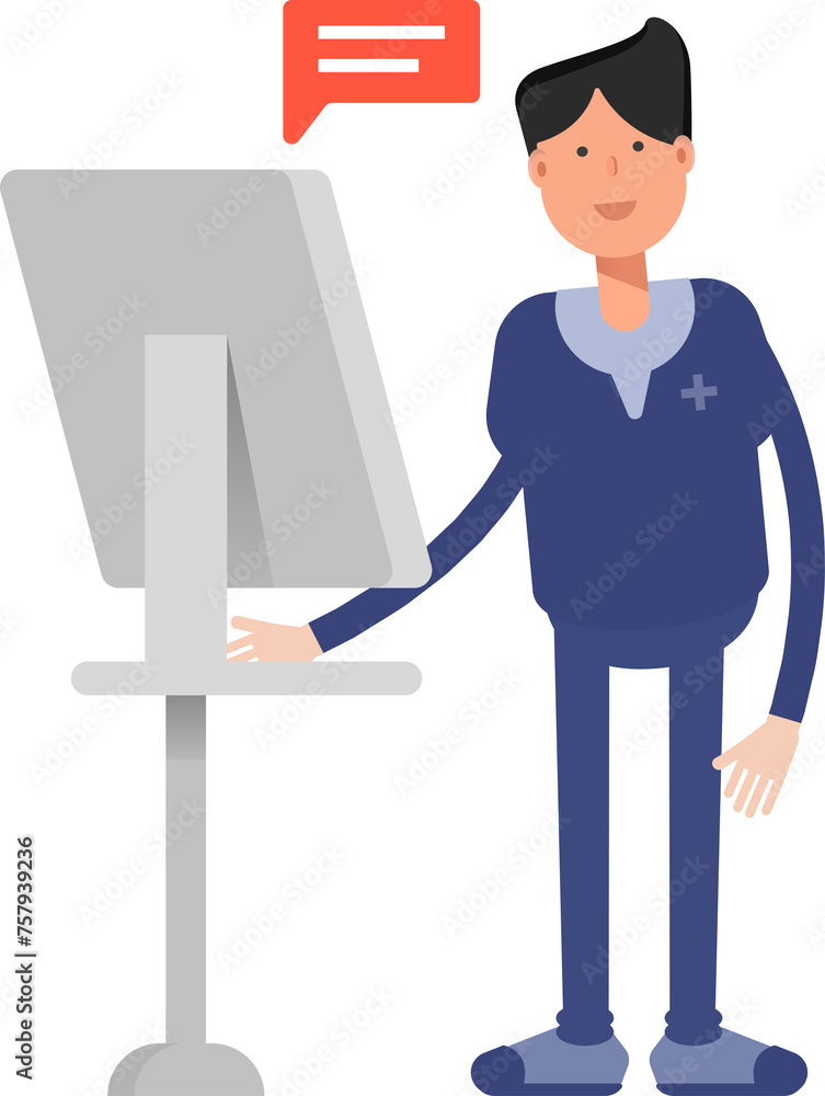Male Doctor Character Working on Computer
Male Doctor Character Working on Computer