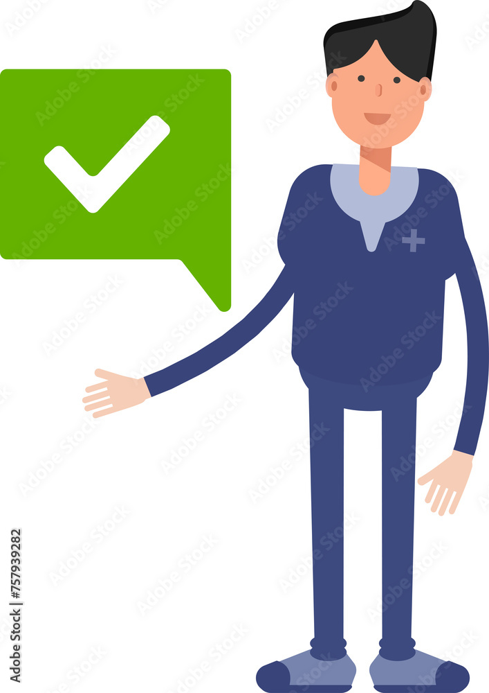 Male Doctor Character and Check Mark
Male Doctor Character and Check Mark