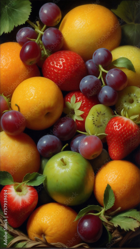  juicy colorful summer ripe fruits