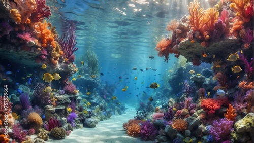 coral reef and fishes tropical ocean © Nikolina