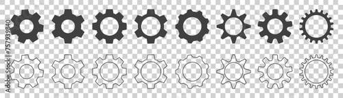 set of gear icons on white background photo
