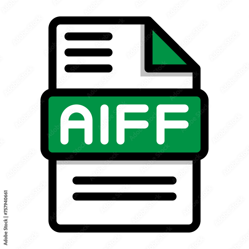 Aiff file icon. flat audio file, icons format symbols. Vector illustration. can be used for website interfaces, mobile applications and software Aiff file icon. flat audio file, icons format symbols. Vector illustration. can be used for website interfaces, mobile applications and software