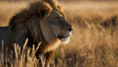 Lion in the Okavango Delta - Moremi National Park in Botswana photo