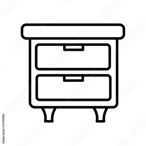 nightstand icon with white background vector stock illustration