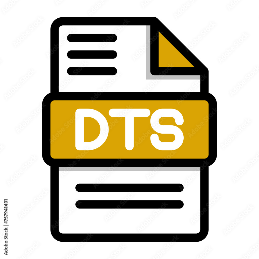 Dts file icon. flat audio file, icons format symbols. Vector illustration. can be used for website interfaces, mobile applications and software Dts file icon. flat audio file, icons format symbols. Vector illustration. can be used for website interfaces, mobile applications and software