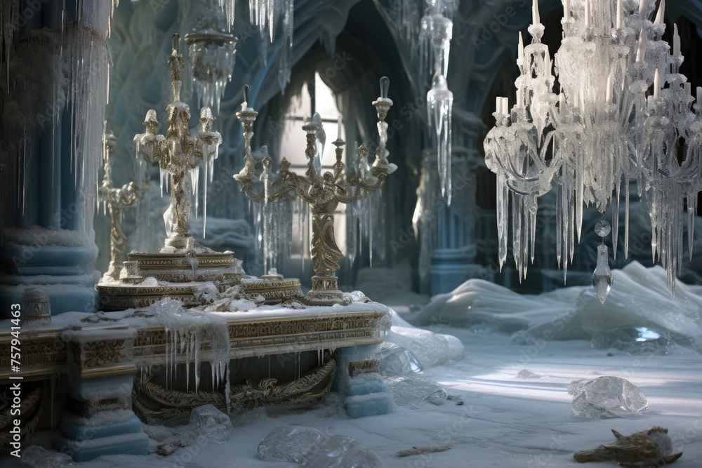 Ice Palace: Jewelry placed on a reflective surface.
