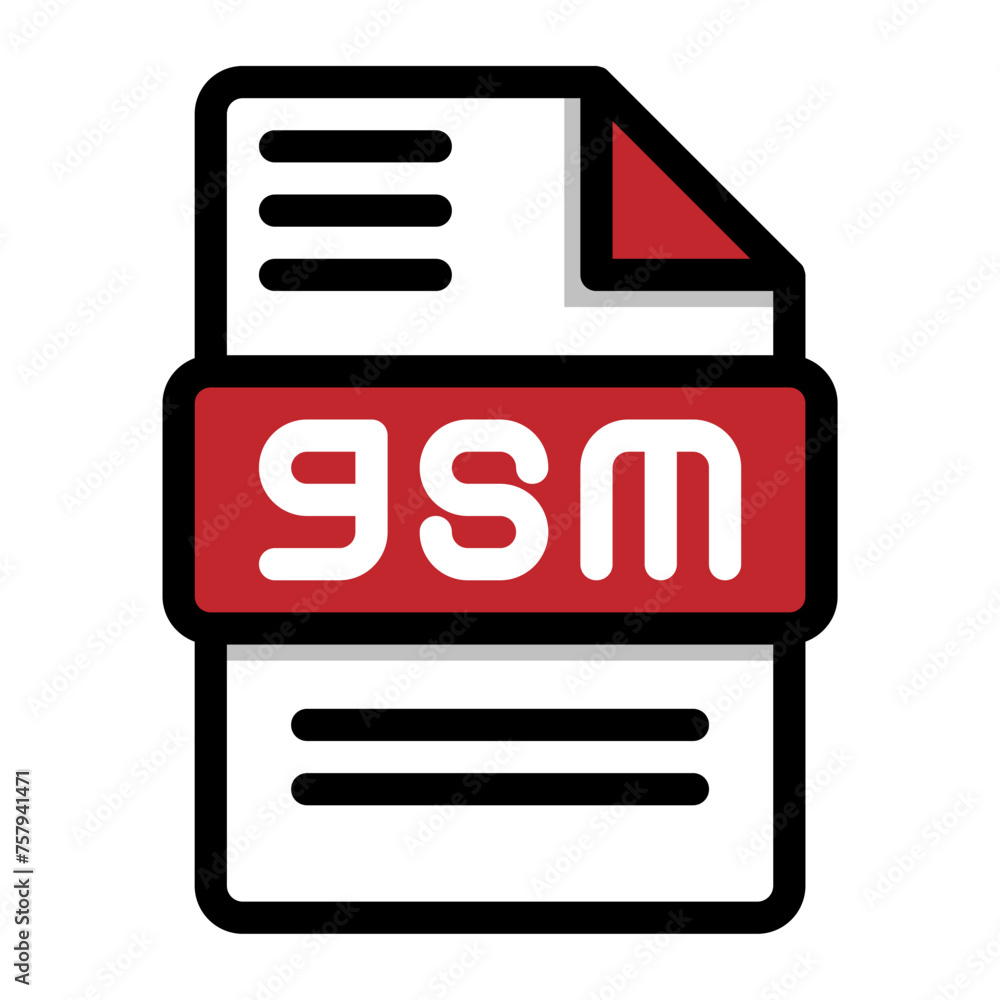 Gsm file icon. flat audio file, icons format symbols. Vector illustration. can be used for website interfaces, mobile applications and software Gsm file icon. flat audio file, icons format symbols. Vector illustration. can be used for website interfaces, mobile applications and software