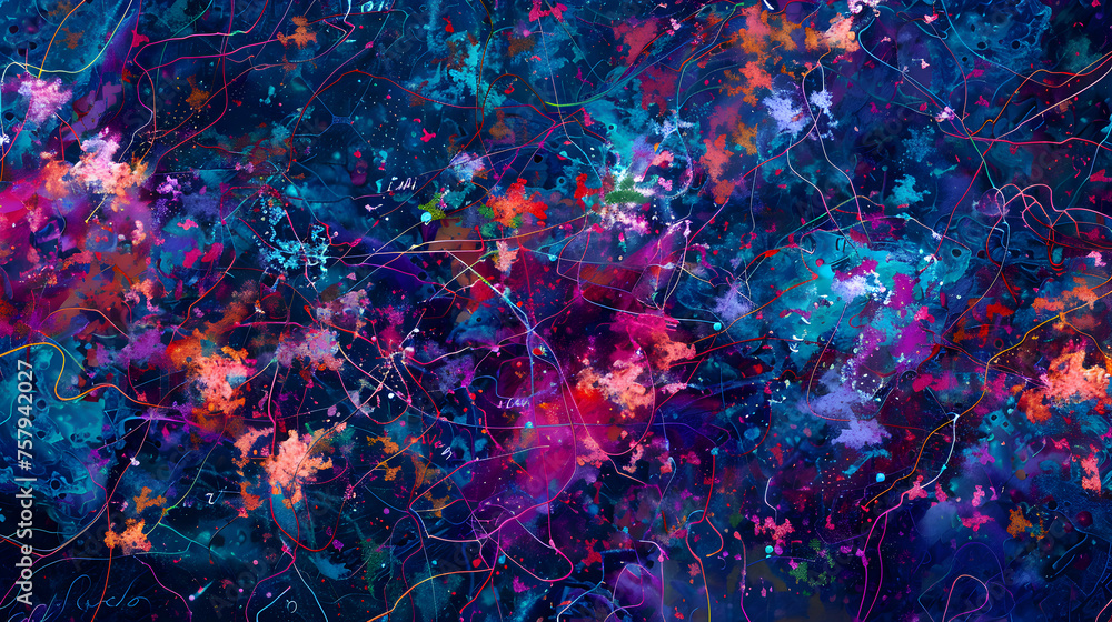 Abstract blue and networks background. Technology background.  - obrazy, fototapety, plakaty 