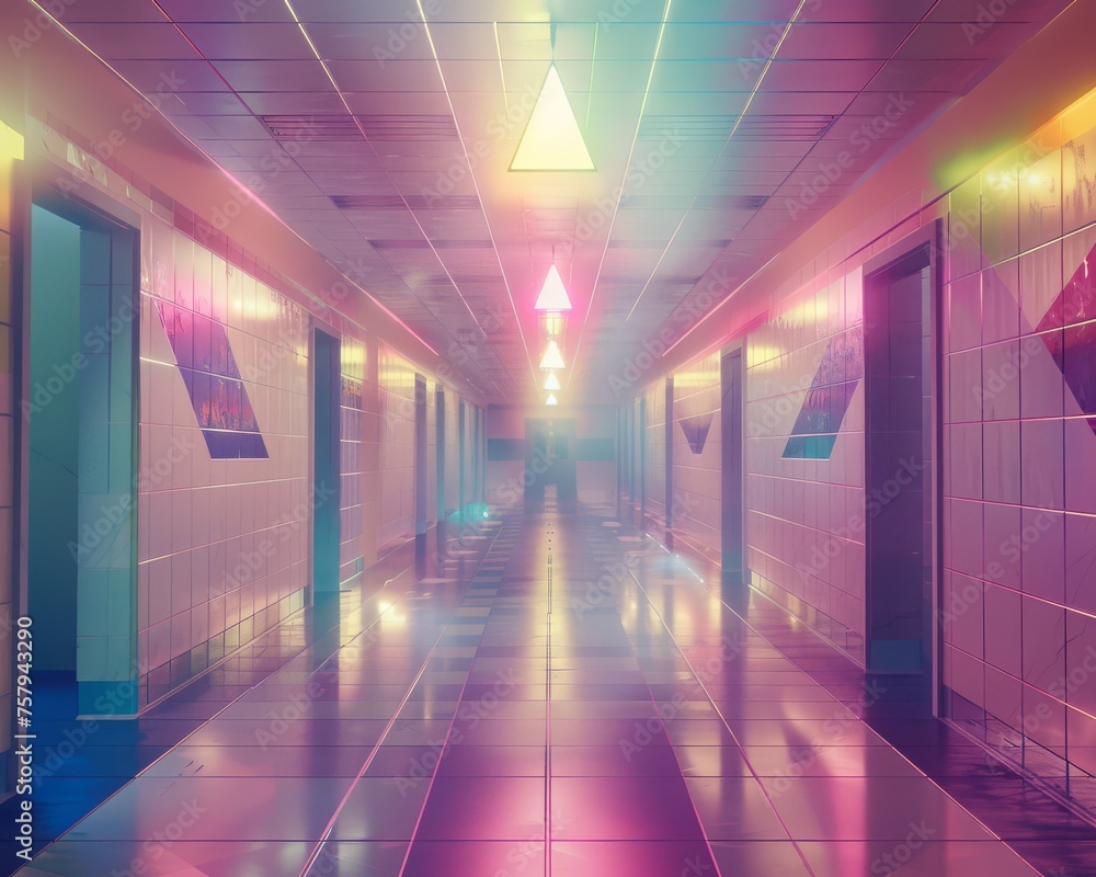 interpretation of a school hallway
