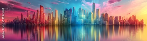 A futuristic cityscape where buildings melt into the horizon © NightTampa