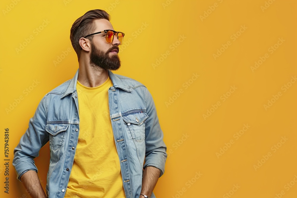 Man in Yellow Shirt and Sunglasses Man in Yellow Shirt and Sunglasses