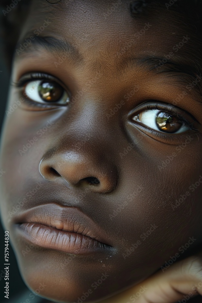 Close Up of Child With Blue Eyes