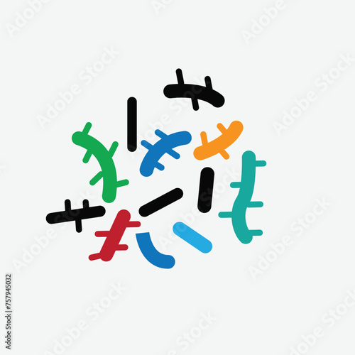 Virus icon vector logo design template