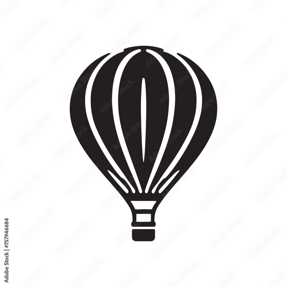 Hot Air Balloon Vector Silhouette: A Whimsical Silhouette Capturing the Freedom of Hot Air Balloons in Vector Form. Hot Air Balloon Black Illustration. Hot Air Balloon Vector Silhouette: A Whimsical Silhouette Capturing the Freedom of Hot Air Balloons in Vector Form. Hot Air Balloon Black Illustration.
