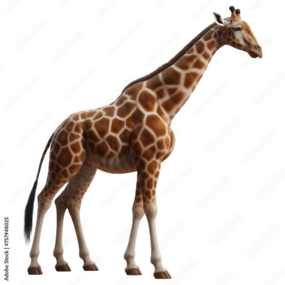 Naklejka premium Giraffe PNG Illustration: Artistic Representation of Elegant Creature - Giraffe PNG, Giraffe Transparent Background - Giraffe PNG Image 