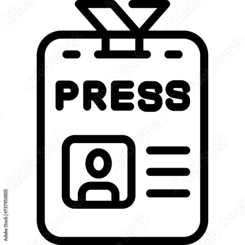 Journalist Press Badge Icon