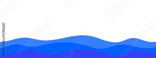 Modern blue sea, ocean waves separation shape, border, divider vector illustration