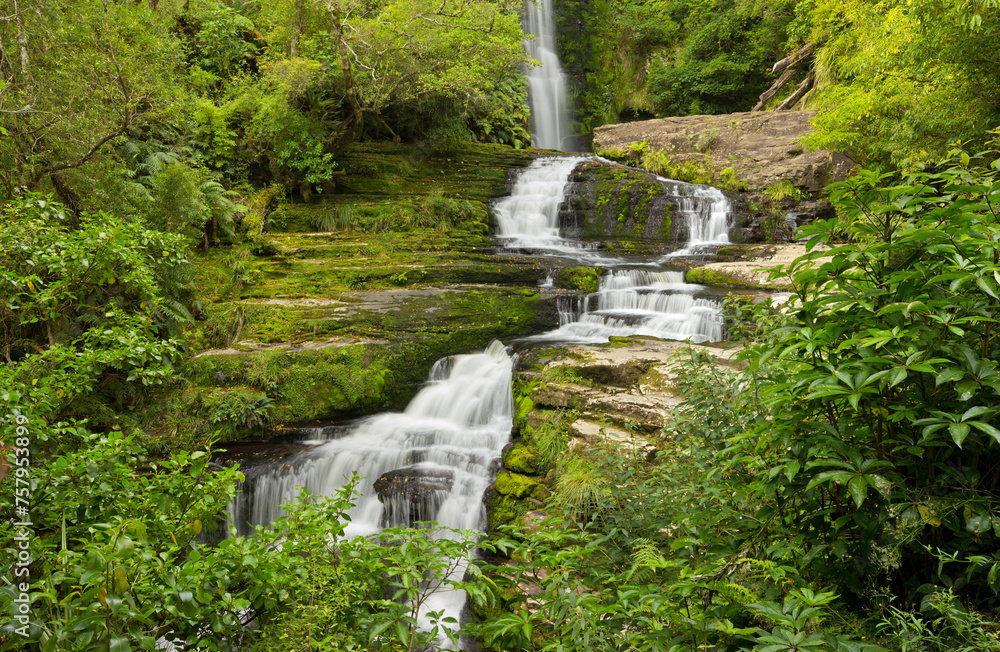 Upper McLean Falls, Catlins, Southland Südinsel, Neuseeland