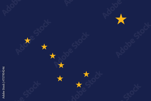 Flat Illustration of Alaska state flag. Alaska flag design. 